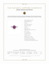 2.51 Ct. Pinkish Purple Sapphire and Natural Diamond Three Stone Ring, Platinum 950 Scan Report