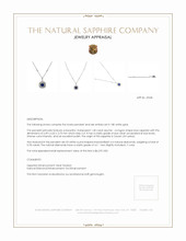 1.30 Ct. Blue Sapphire and Natural Diamond Halo Pendant, 18K White Gold Appraisal