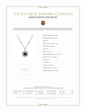 1.30 Ct. Sapphire Natural Diamond Halo Pendant, 18K White Gold Scan Report