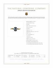1.33 Ct. Blue Spinel and Natural Diamond Pave Ring, 18K Yellow Gold Scan Report