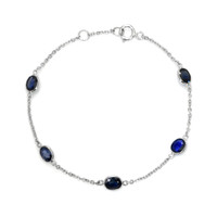 3.35 Ct.Tw. Blue Sapphire Bezel Bracelet, 18K White Gold Video