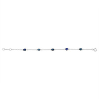 3.35 Ct.Tw.Total Carat Weight Blue Sapphire Bezel Bracelet, 18K White Gold Image