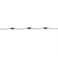 3.35 Ct.Tw. Blue Sapphire Bezel Bracelet, 18K White Gold Image