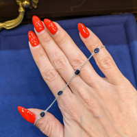 3.35 Ct.Tw. Blue Sapphire Bezel Bracelet, 18K White Gold Life Style