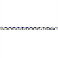 5.87 Ct.Tw. Blue Sapphire and Natural Diamond Tennis/Line Bracelet, 18K White Gold Image