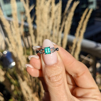 0.52 Ct. Emerald Ring, Platinum 950 Life Style