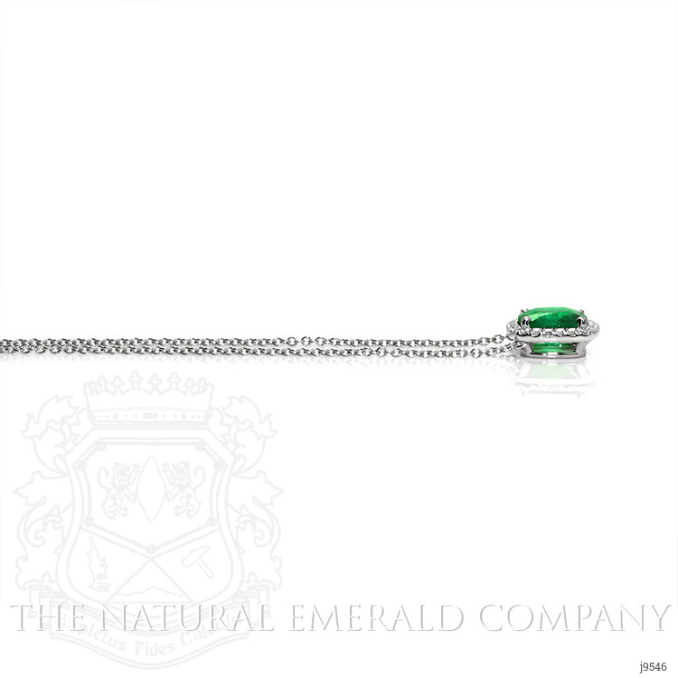 4.34 Ct. Emerald Natural Diamond Pave Necklace, 18K White Gold