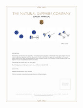 2.00 Ct.Tw.Total Carat Weight Blue Sapphire Studs Earrings, 14K White Gold Appraisal