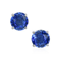 2.00&nbsp;Ct.Tw.Total Carat Weight Blue Sapphire Studs Earrings, 14K White Gold Video