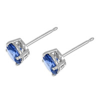 2.00&nbsp;Ct.Tw.Total Carat Weight Blue Sapphire Studs Earrings, 14K White Gold Image