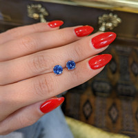 2.00&nbsp;Ct.Tw.Total Carat Weight Blue Sapphire Studs Earrings, 14K White Gold Life Style