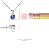 1.25 Ct. Blue Sapphire and Natural Diamond Accent Stones Pendant, 14K White Gold Image