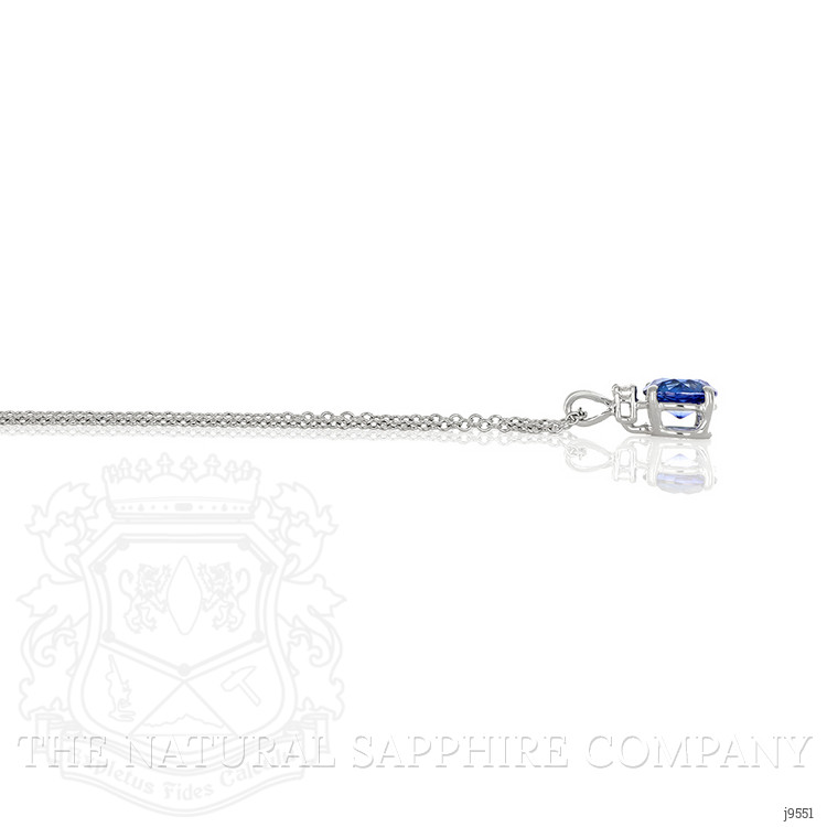 1.25 Ct. Blue Sapphire and Natural Diamond Accent Stones Pendant, 14K White Gold
