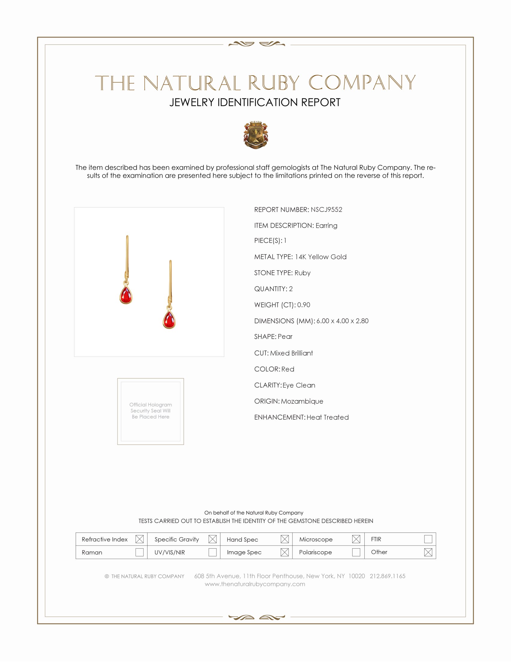 0.90 Ct.Tw. Ruby Bezel Earrings, 14K Yellow Gold