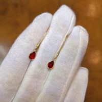 0.90 Ct.Tw.Total Carat Weight Ruby Earrings - 14K Yellow Gold Image