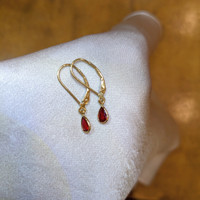 0.90 Ct.Tw. Ruby Bezel Earrings, 14K Yellow Gold Image