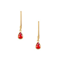 0.90 Ct.Tw. Ruby Bezel Earrings, 14K Yellow Gold Image
