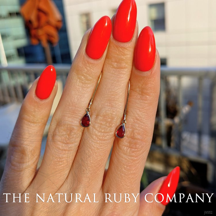 0.90 Ct.Tw. Ruby Bezel Earrings, 14K Yellow Gold