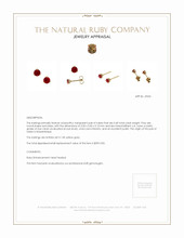 0.40 Ct.Tw. Ruby Studs Earrings, 14K Yellow Gold Appraisal