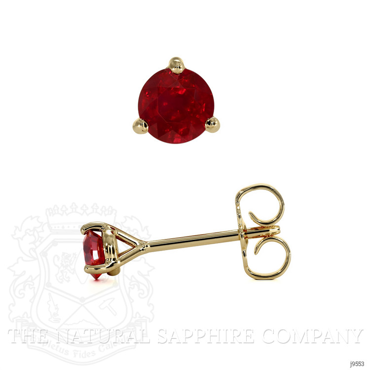 0.40 Ct.Tw. Ruby Studs Earrings, 14K Yellow Gold
