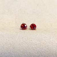 0.40 Ct.Tw. Ruby Studs Earrings, 14K Yellow Gold Life Style