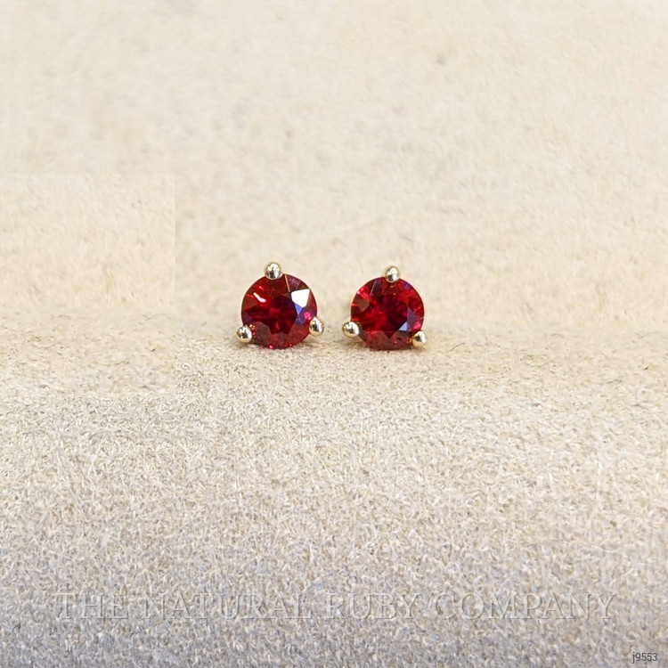 0.40 Ct.Tw. Ruby Studs Earrings, 14K Yellow Gold