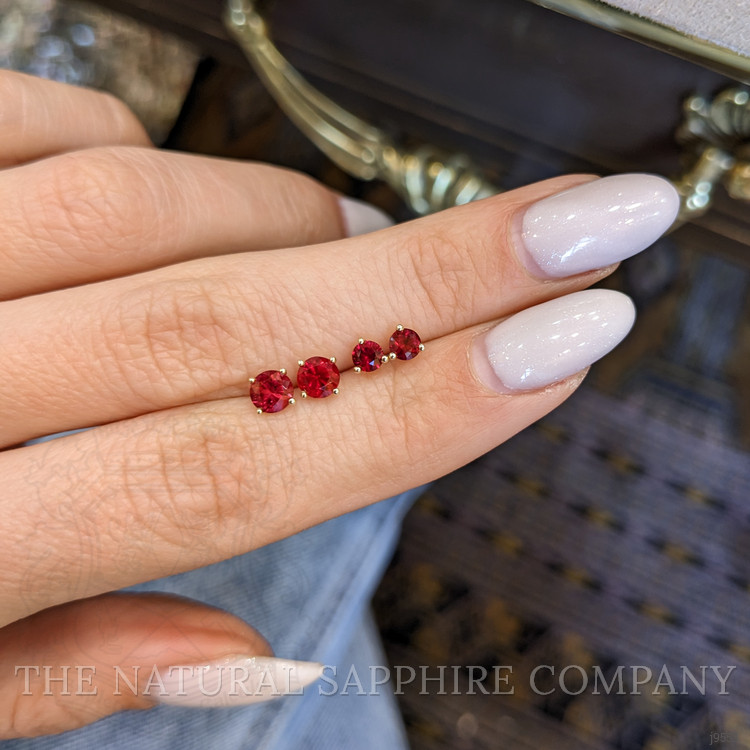 0.40 Ct.Tw. Ruby Studs Earrings, 14K Yellow Gold