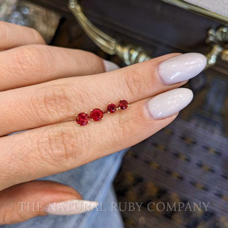 0.40 Ct.Tw. Ruby Studs Earrings, 14K Yellow Gold
