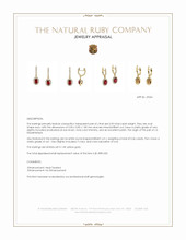0.55 Ct.Tw.Total Carat Weight Ruby and Natural Diamond Pave Earrings, 14K Yellow Gold Appraisal