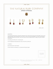 0.55 Ct.Tw. Ruby Natural Diamond Pave Earrings, 14K Yellow Gold Appraisal