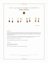 0.55 Ct.Tw.Total Carat Weight Ruby and Natural Diamond Pave Earrings, 14K Yellow Gold Appraisal