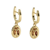 0.55 Ct.Tw. Ruby Natural Diamond Pave Earrings, 14K Yellow Gold Image