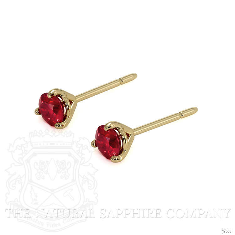 0.65 Ct.Tw. Ruby Studs Earrings, 14K Yellow Gold