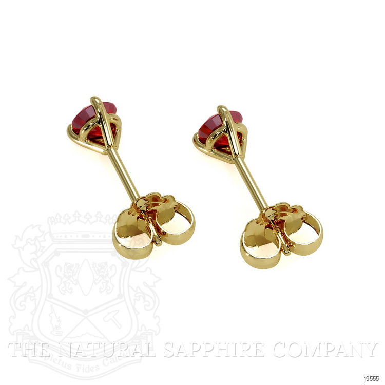 0.65 Ct.Tw. Ruby Studs Earrings, 14K Yellow Gold