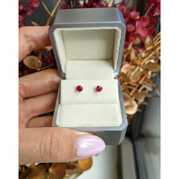 0.65 Ct.Tw.Total Carat Weight Ruby Studs Earrings, 14K Yellow Gold Life Style