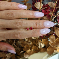 0.65 Ct.Tw.Total Carat Weight Ruby Studs Earrings, 14K Yellow Gold Life Style