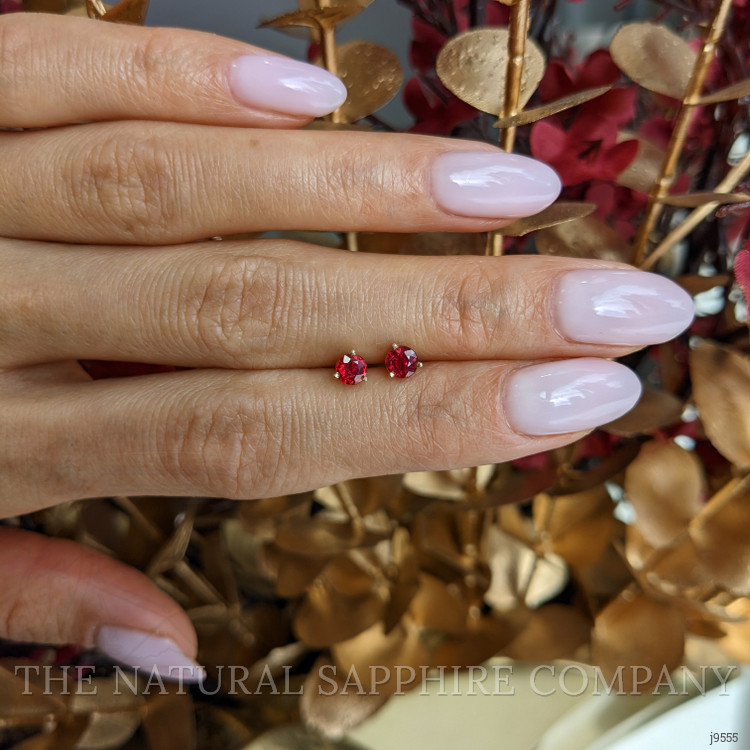 0.65 Ct.Tw. Ruby Studs Earrings, 14K Yellow Gold