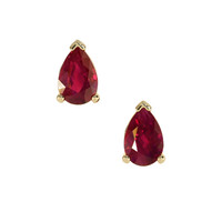 0.90 Ct.Tw. Ruby Studs Earrings, 14K Yellow Gold Video