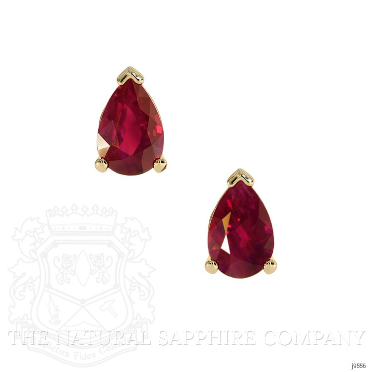 0.90 Ct.Tw. Ruby Studs Earrings, 14K Yellow Gold