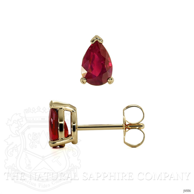0.90 Ct.Tw. Ruby Studs Earrings, 14K Yellow Gold