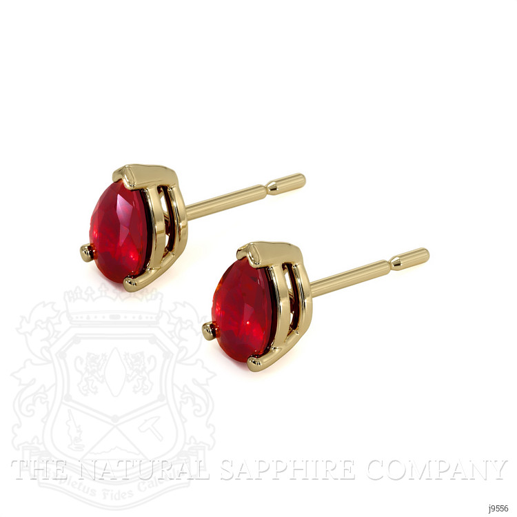 0.90 Ct.Tw. Ruby Studs Earrings, 14K Yellow Gold