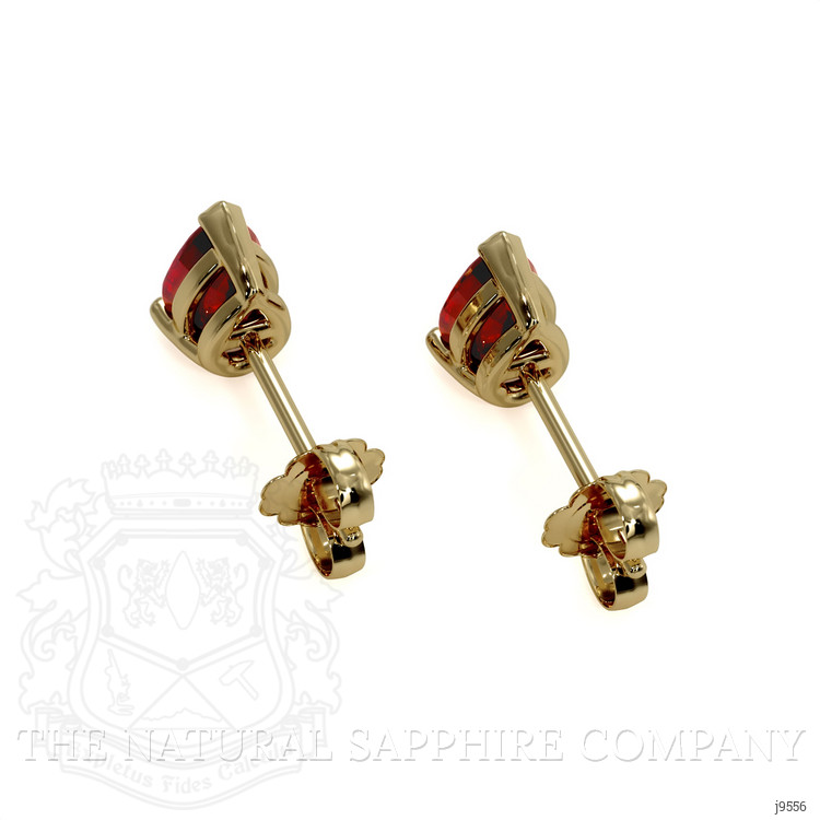 0.90 Ct.Tw. Ruby Studs Earrings, 14K Yellow Gold