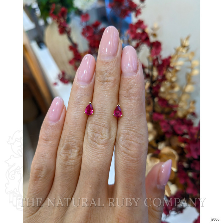 0.90 Ct.Tw. Ruby Studs Earrings, 14K Yellow Gold