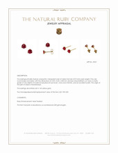 0.95 Ct.Tw.Total Carat Weight Ruby Studs Earrings, 14K Yellow Gold Appraisal