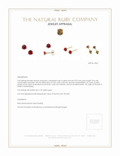 0.95 Ct.Tw. Ruby Studs Earrings, 14K Yellow Gold Appraisal
