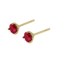 0.95 Ct.Tw. Ruby Studs Earrings, 14K Yellow Gold Image