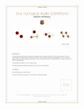 0.95 Ct.Tw. Ruby Studs Earrings, 14K Yellow Gold Appraisal
