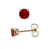 0.95 Ct.Tw. Ruby Studs Earrings, 14K Yellow Gold Image