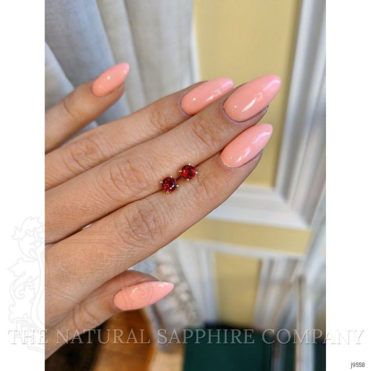 0.95 Ct.Tw. Ruby Studs Earrings, 14K Yellow Gold