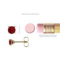 0.65 Ct.Tw. Ruby Studs Earrings, 14K Yellow Gold Image